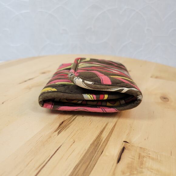 Vera Bradley Punicci Tri-Fold Wallet Womens 5" Quilted Fabric Retro Floral Soft - Picture 4 of 12
